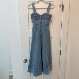Denim Blue Sleeveless Midi Dress, Size XS/00, NWT!